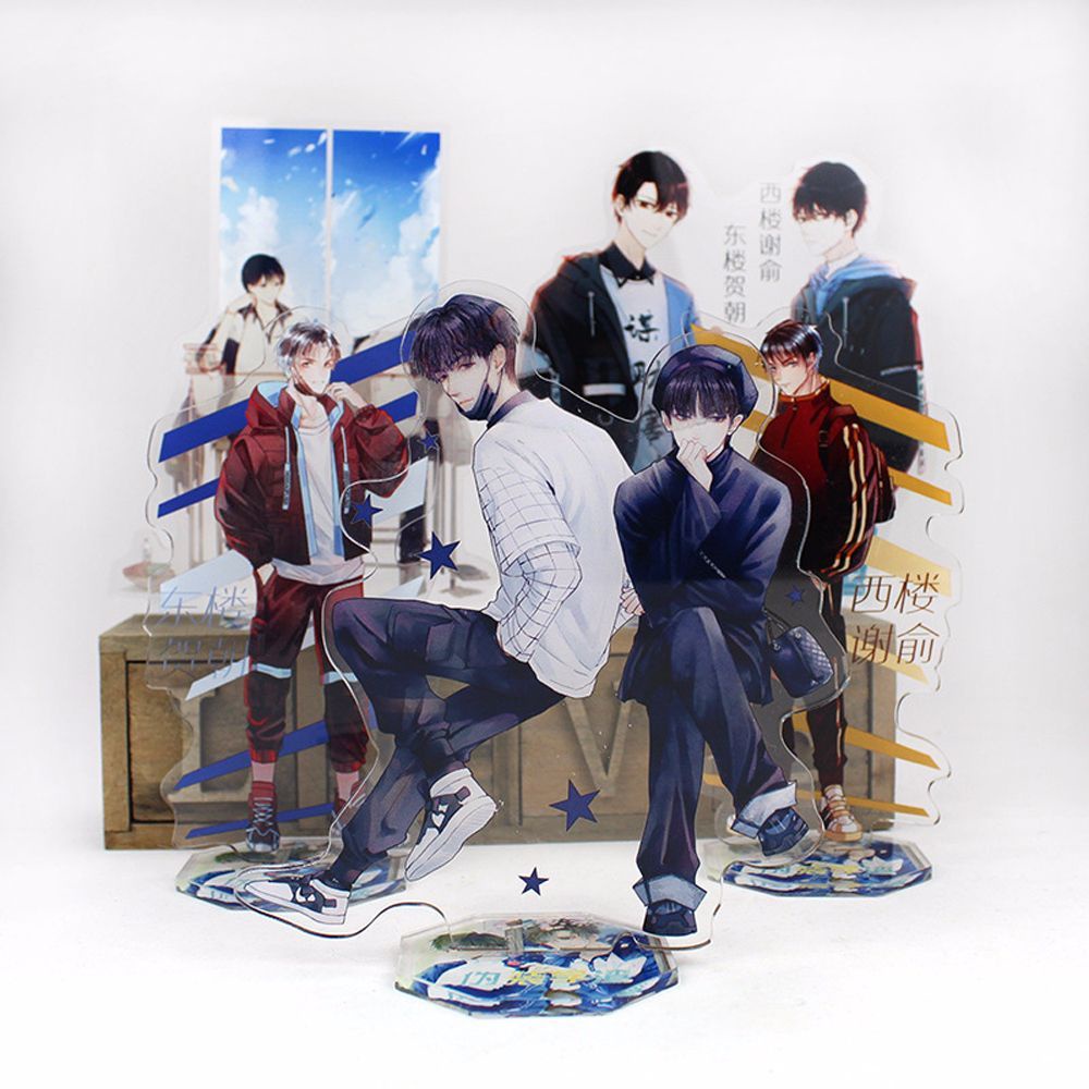 Needway  16cm Wei Zhuang Xue Zha Acrylic Stand Kids Gifts Camouflage Learn Slag Acrylic Model Plate Double Side Desk Decor Figure Model Xie Yu He Zhao Children Acrylic Stand Figure