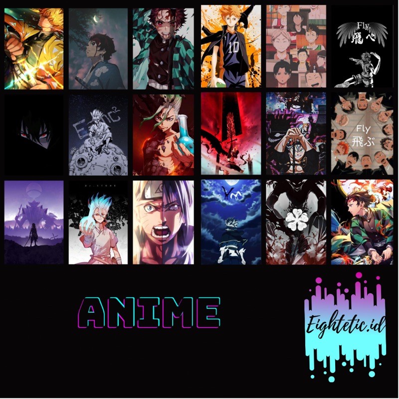 (16 LEMBAR) POSTER ANIME AESTHETIC DINDING WALL DECOR A4 A5