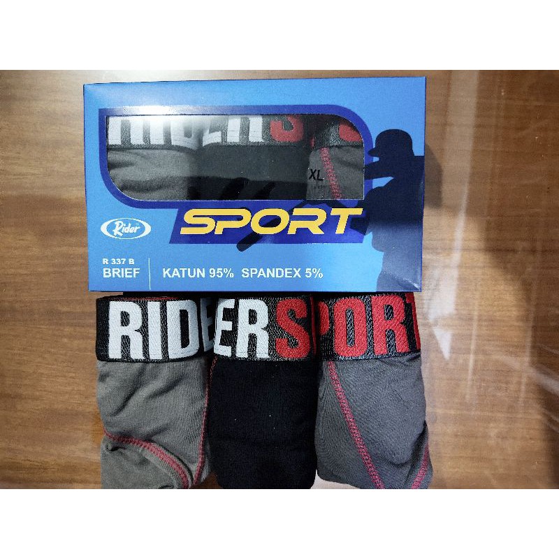 CELANA DALAM RIDER SPORT PRIA ART 337  , CD RIDER SPORT 1 pack isi 3 PCS, ORIGINAL, ASLI, NYAMAN