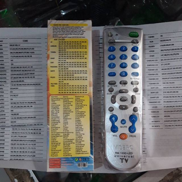 (GRATIS BoubleWarp) Remote TV Universal RM-133E+Senter, tabung, flat, LCD dan LED