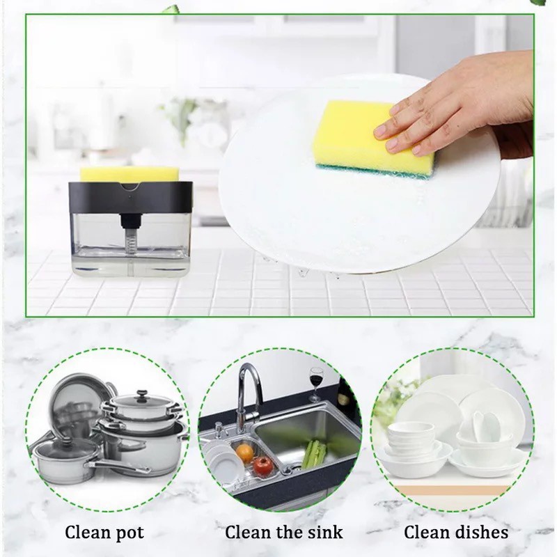 TEMPAT SABUN CUCI PIRING FREE SPONS | SOAP PUMP DISPENSER [SWEETSPACE]