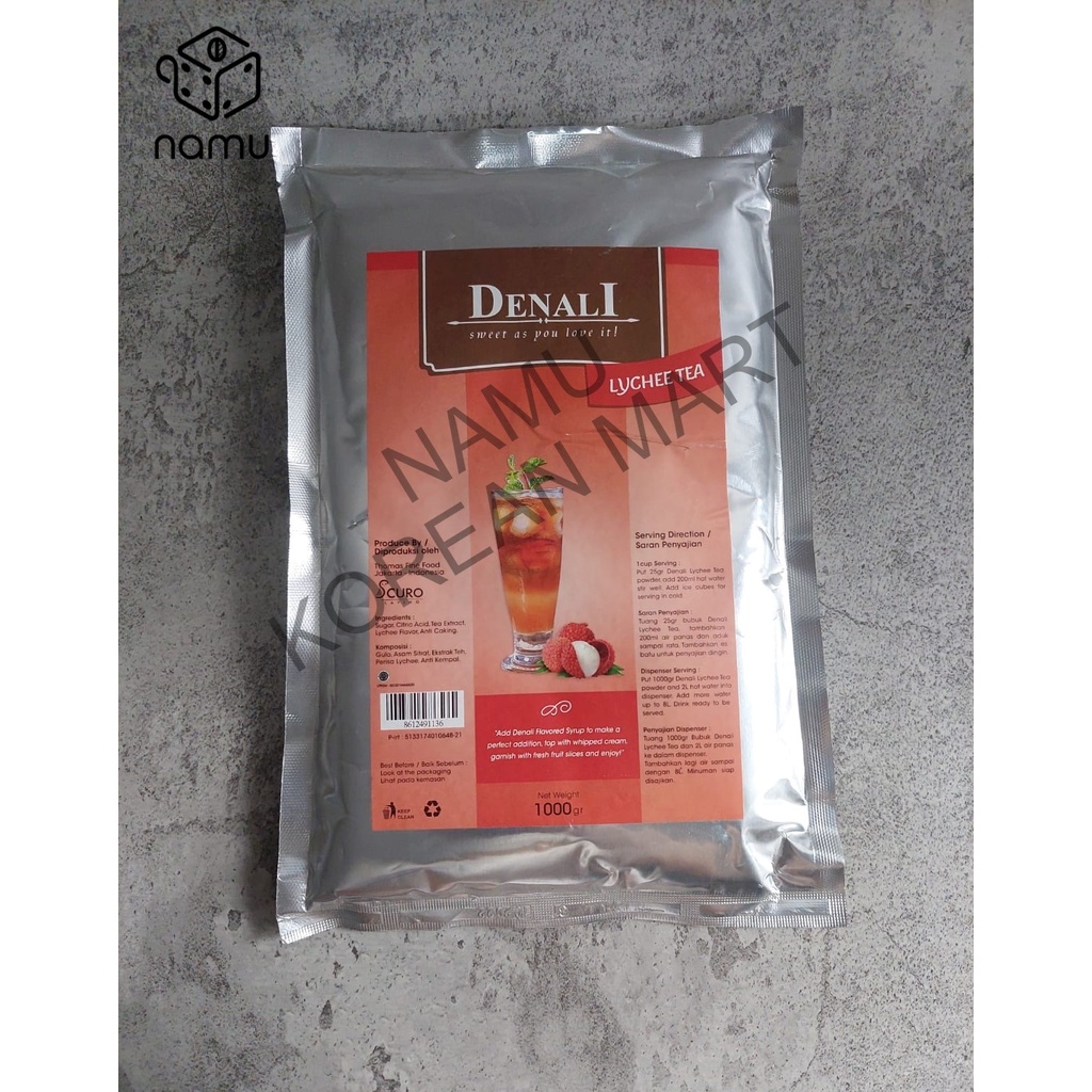

Denali Powder Frappe Signature Denali / Lychee Tea Flavor / Minuman Bubuk Instan 1000gr