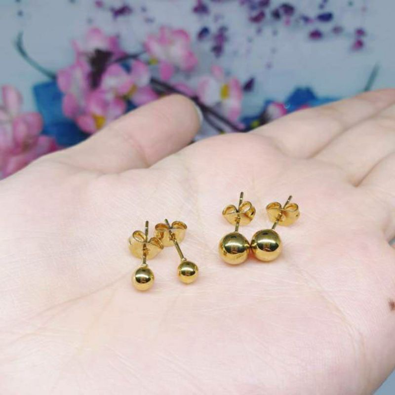 Anting/Giwang pentol titanium asli uk 3-8mm bisa buat bayi