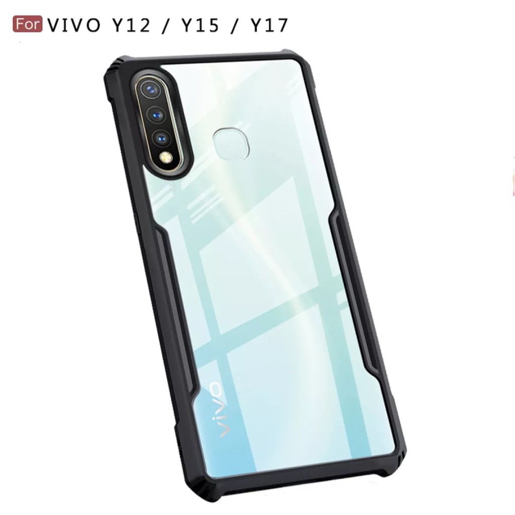 Case Vivo Y12 / Vivo Y15 / Vivo Y17 Armor Transparant Hard Case Handphone
