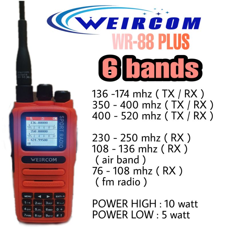 WEIRCOM WR 88 PLUS 6 BAND IP 68 WATERPROOF ORIGINAL