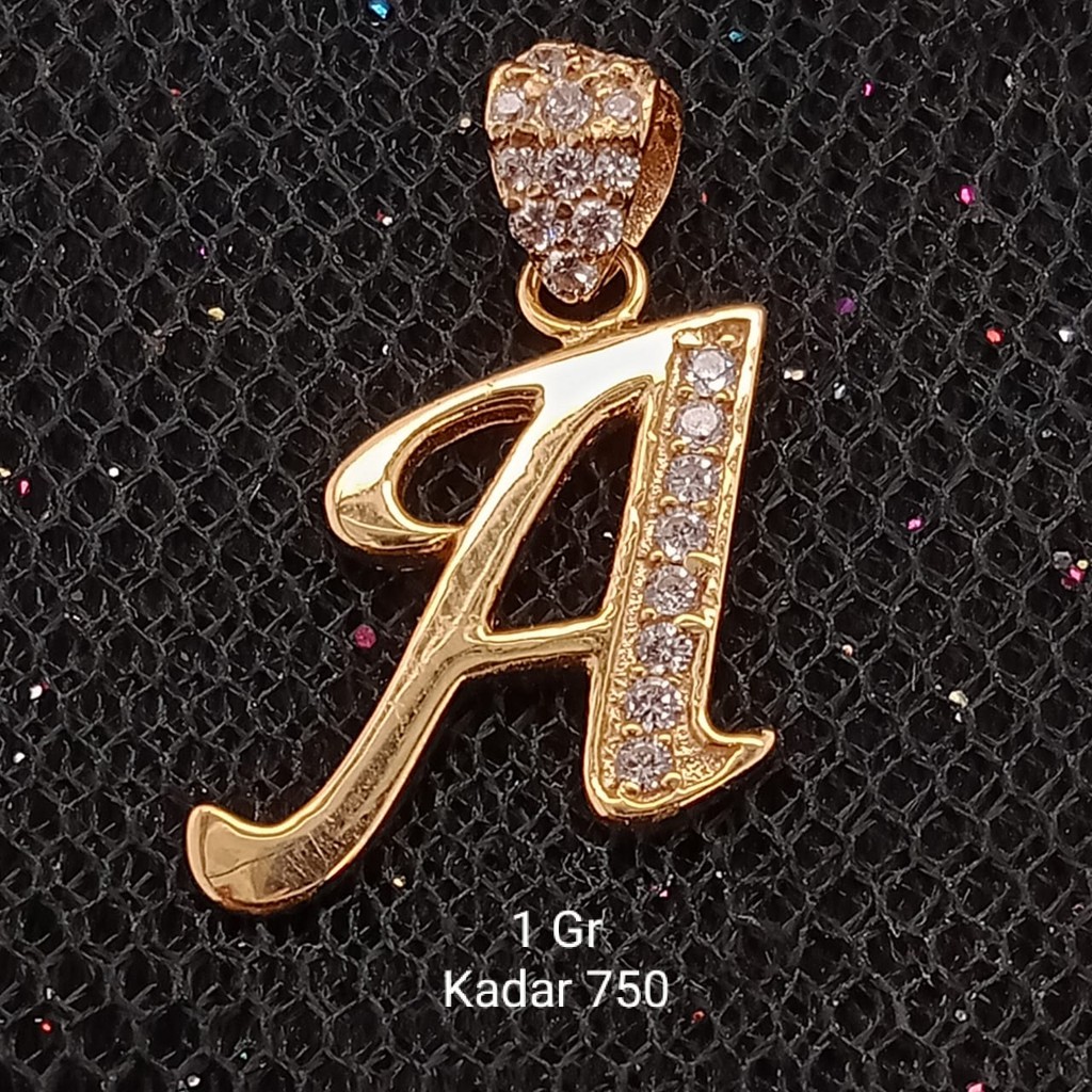 Liontin Emas 17 K - huruf A 1 Gr Kadar 750 - 1937