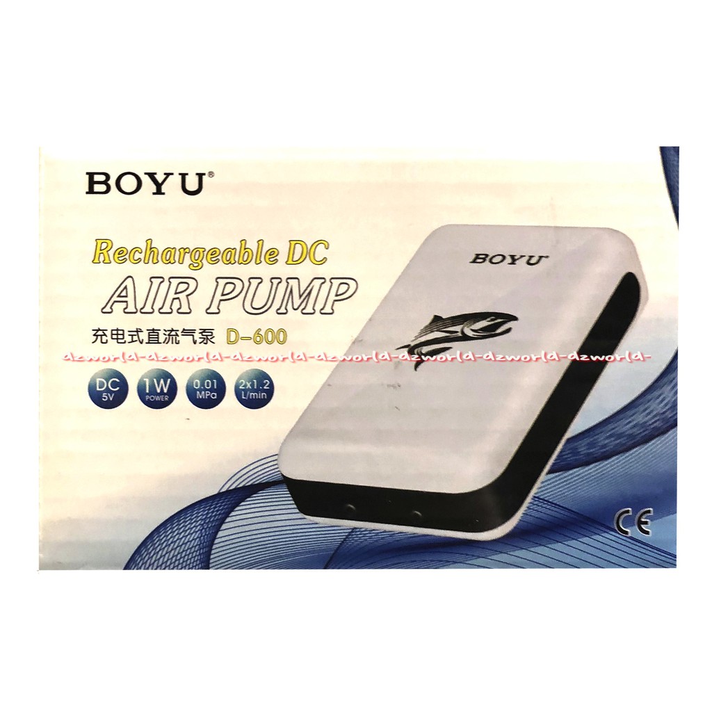 Boyu Rechargeable Dc Air Pump 5V Pompa Aquarium Bisa Di Charge Pompa Udara Akuarium