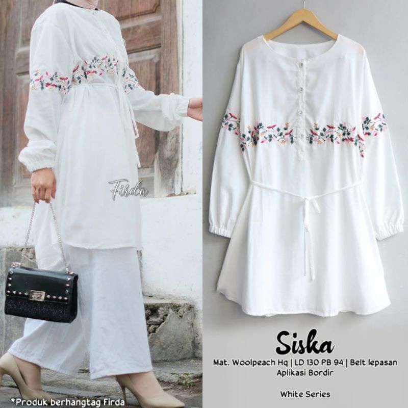 ATASAN SERBA PUTIH // BAJU PUTIH BORDIR // BAJU PUTIH WANITA // TUNIK PUTIH SIMPEL // ORYZA TUNIK //