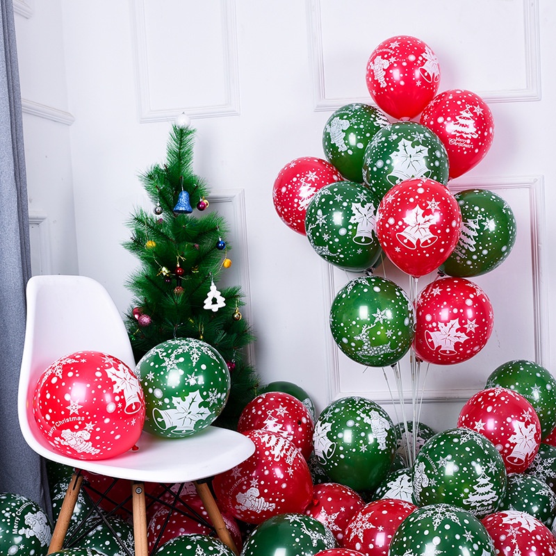 [ 10Pcs 10Inch Christmas Latex Balloons Decoration for Home Party Shopping Mall Hotel Holiday Background ]