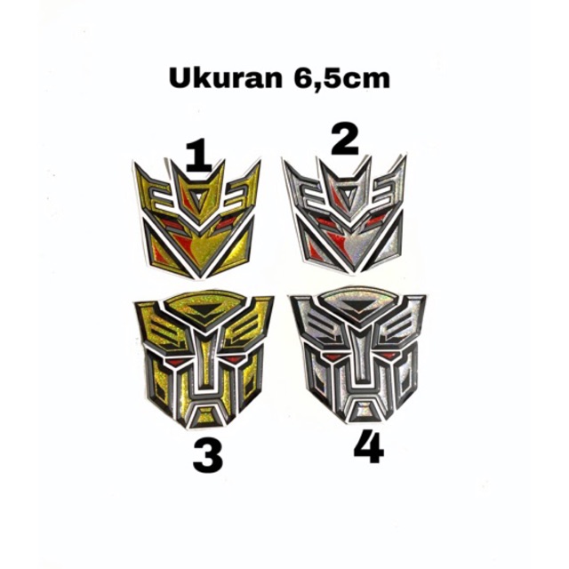 STIKER TIMBUL TRANSFORMERS 6,5cm