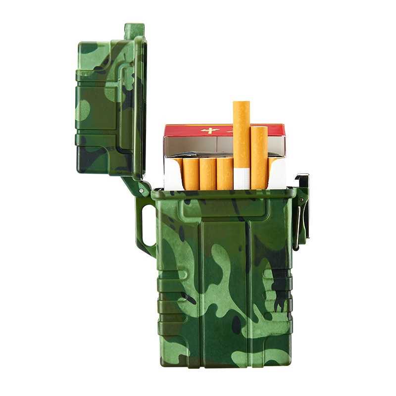 One Lucky Kotak Rokok + Korek Api Elektrik Lighter USB Charging BK020-Camouflage