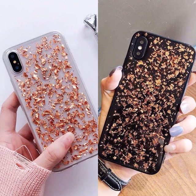 Confetti Case Gold iPhone Oppo Vivo Xiaomi Samsung M51 A50s A30s A9 A5 2020 V15 V17 Y17 Y15 Y12 F11