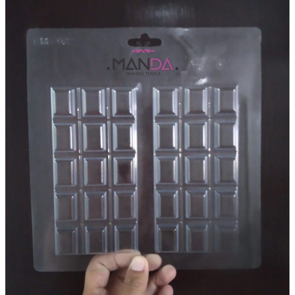 mika cetakan coklat fondant puding motif  choco bar kotak km 022