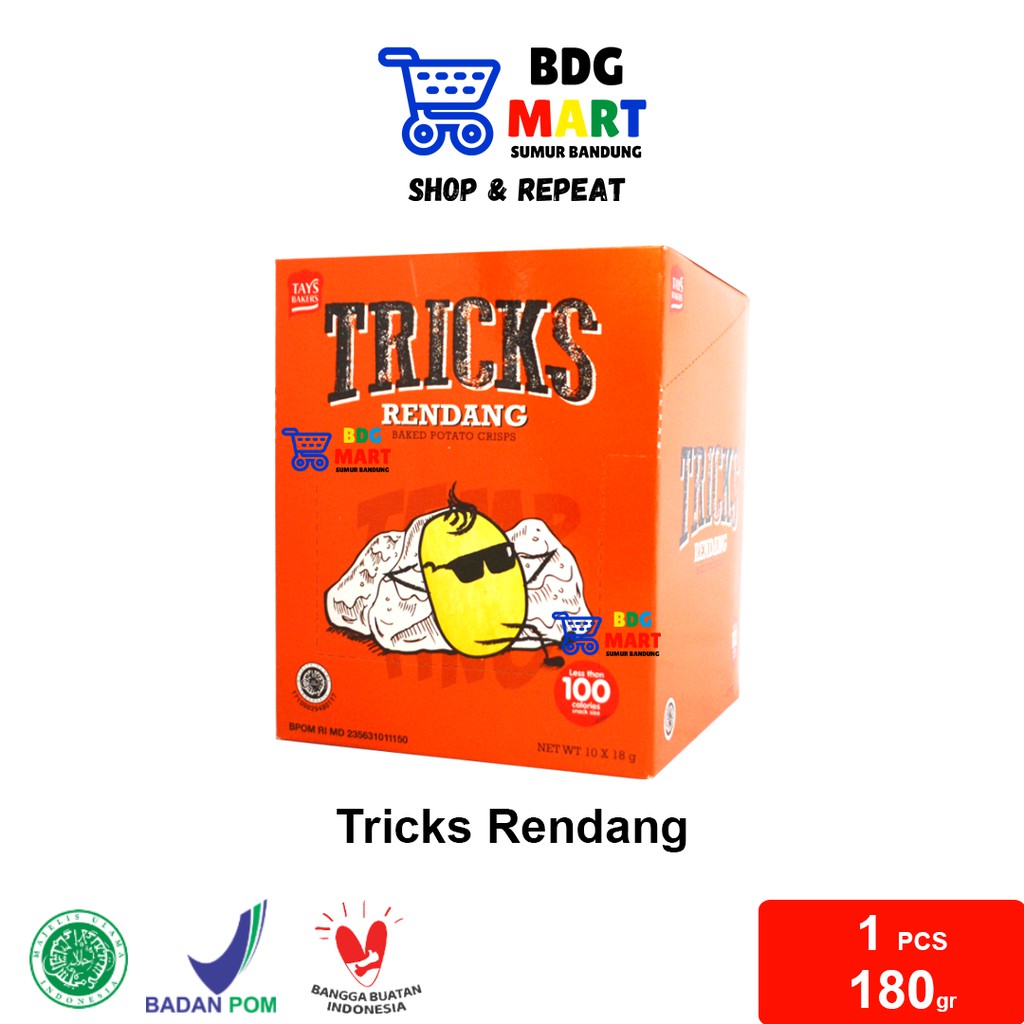 

BOX Tricks Rendang Baked Crisps Keripik Panggang Kentang Halal - 10pcs x 18gr