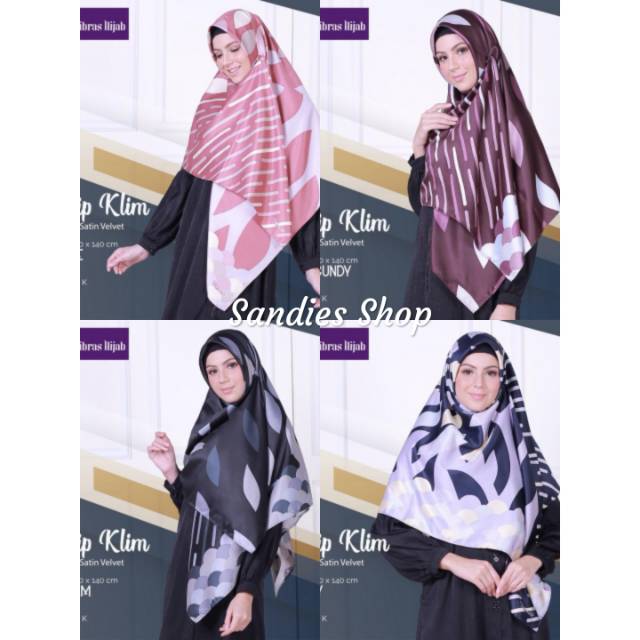 Tulip klim Nibras / Hijab Segi Empat Motif Tulip Nibras / kerudung Segi Empat bahan satin