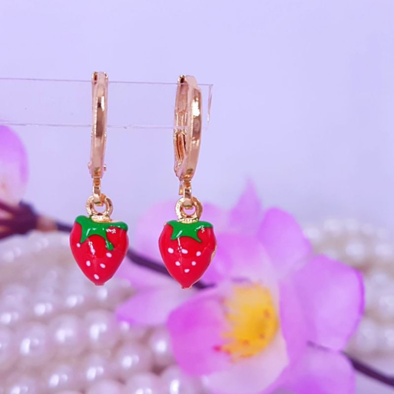 Anting anak titanium lapis emas,awet,tahan lama