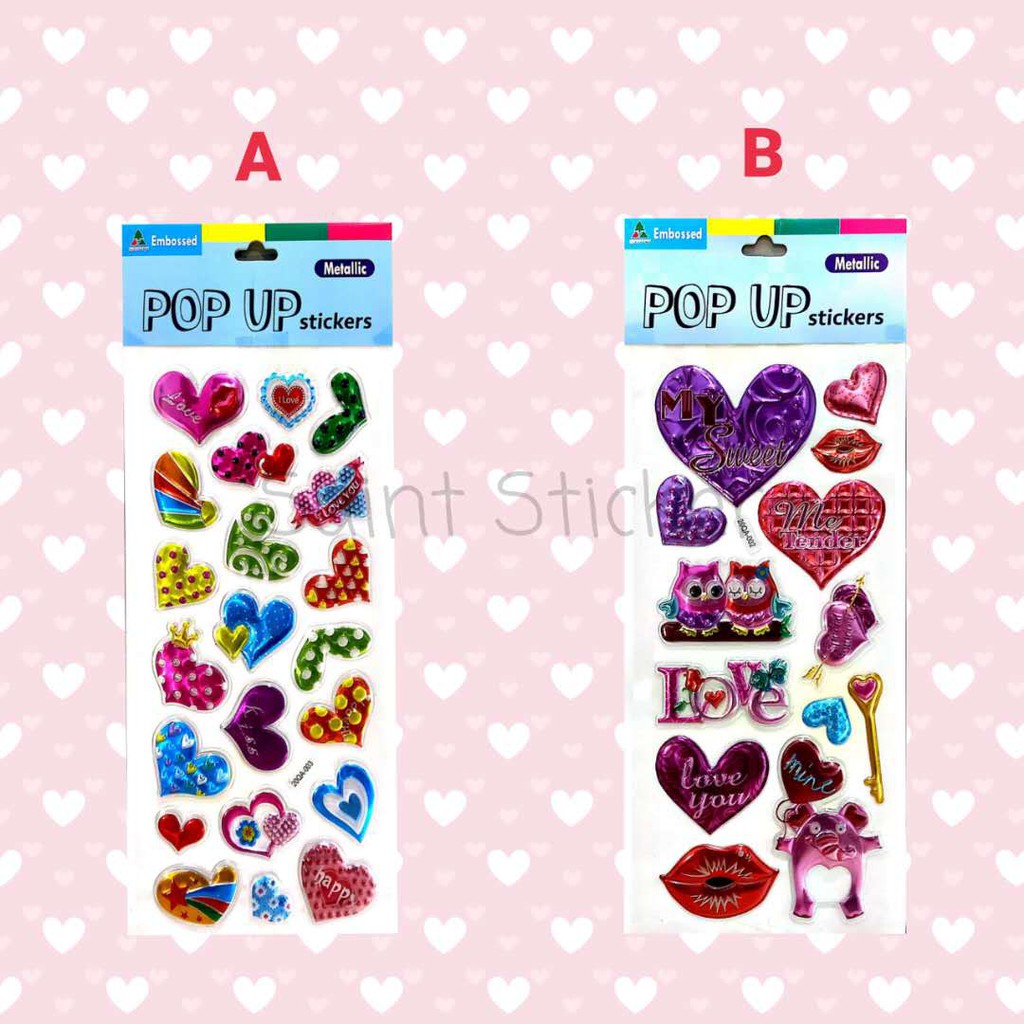 

Stiker Timbul Pop Up Sticker Gambar Tempel Anak Edisi Love Heart Hati