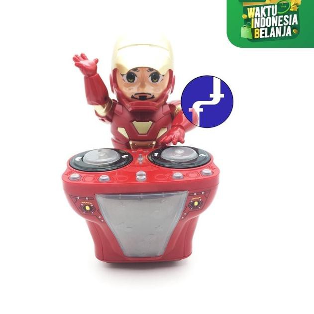 Model Baru Mainan Anak Avenger DJ Car Iron Man Dance Hero Goyang DJ 363-10A Z67Y