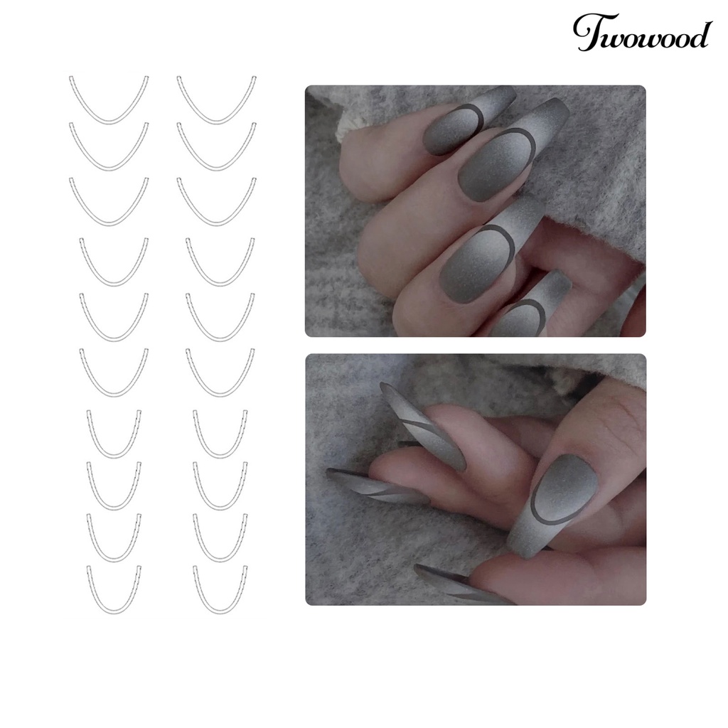 Twowood Stiker Kuku Motif Hati / Bintang Untuk Nail Art DIY