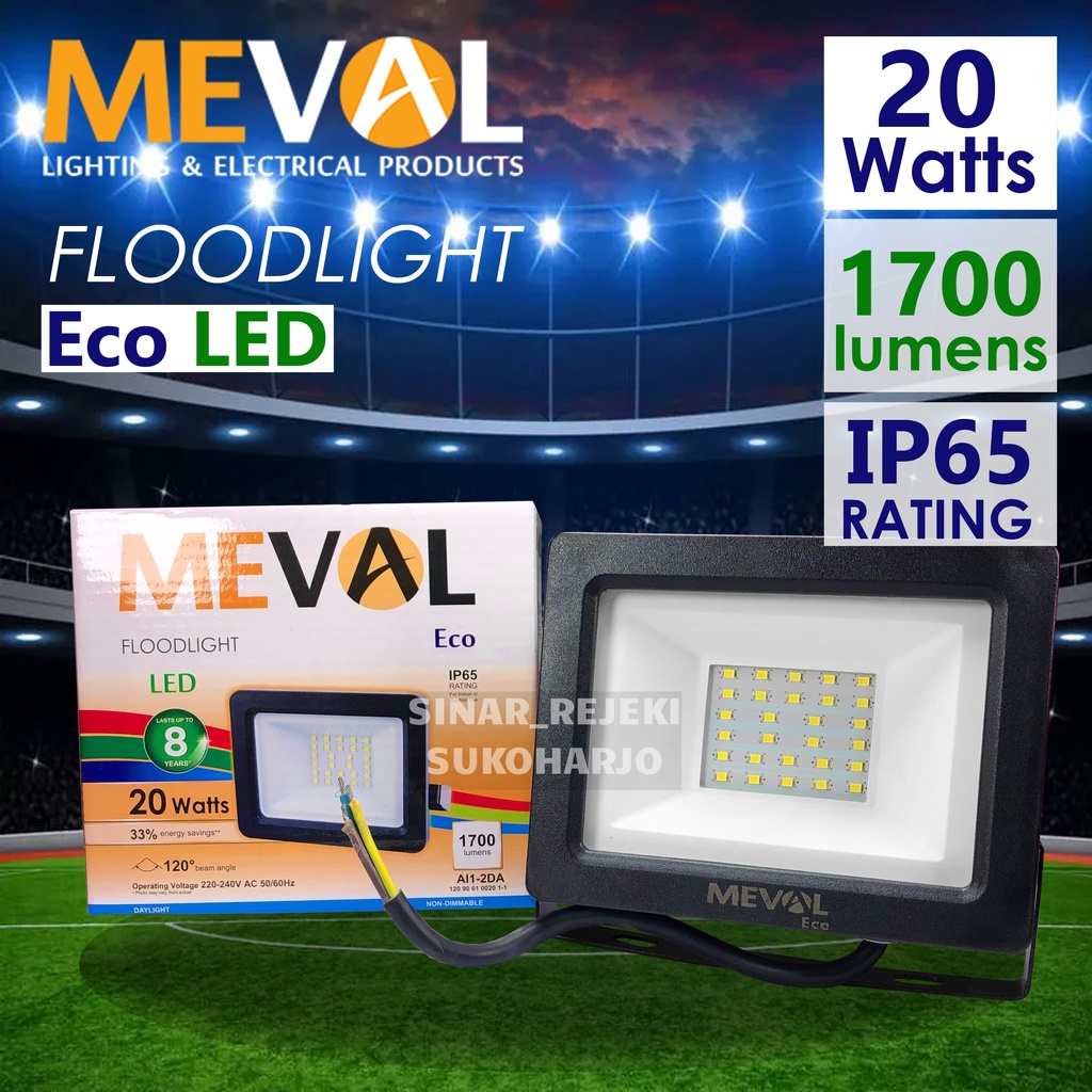 MEVAL 20W FLOODLIGHT LED ECO - Putih / Kuning ( WW ) Flood Light