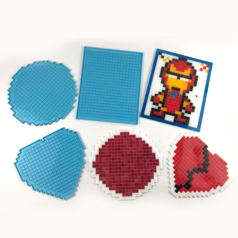 Siy Cetakan Resin Epoksi Bentuk Puzzle Pixel Bahan Silikon Untuk Kerajinan Tangan Diy