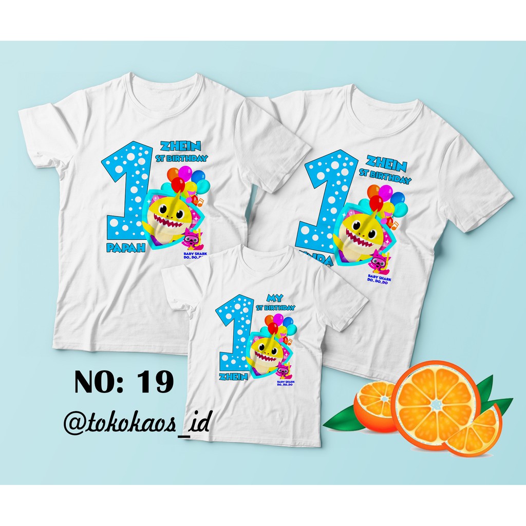 kaos baby shark/ couple / ultah / birthday