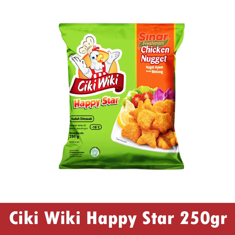 

[SINAR.FRESHMART] CIKI WIKI CHICKEN NUGGET HAPPY STAR [250gr]