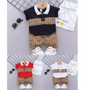 setelan celana pendek  Burberry anak laki-laki