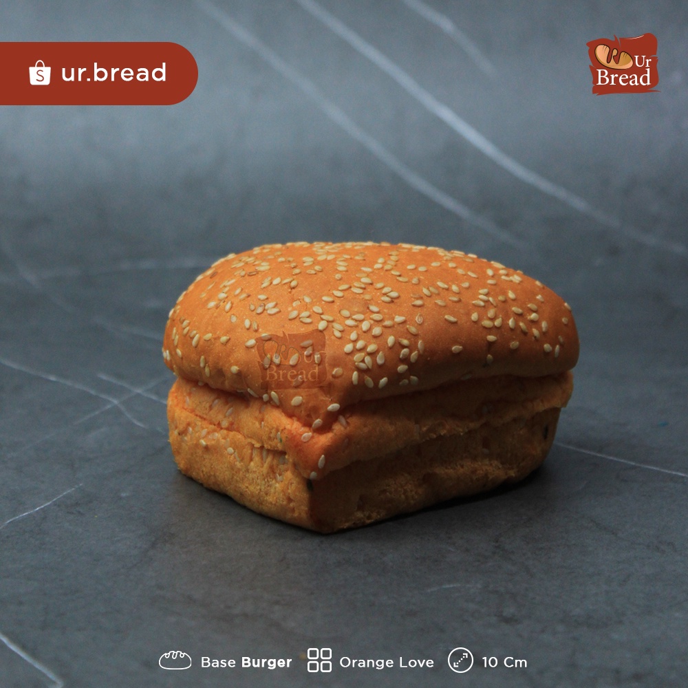 Roti Burger Love Jingga 10cm | Base Burger Love 10cm Orange