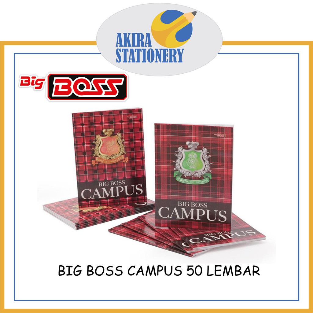 

Buku Tulis BIG BOSS CAMPUSS 50 Lembar ( 10 Pcs ) / Buku Sekolah B5 Campus Ukuran Besar Pak ( 10 BUKU )