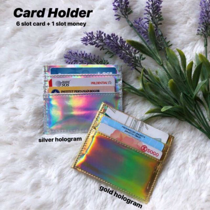 DOMPET KARTU/CARD HOLDER HOLOGRAM SILVER 6 SLOT KARTU + 1 SLOT MONEY