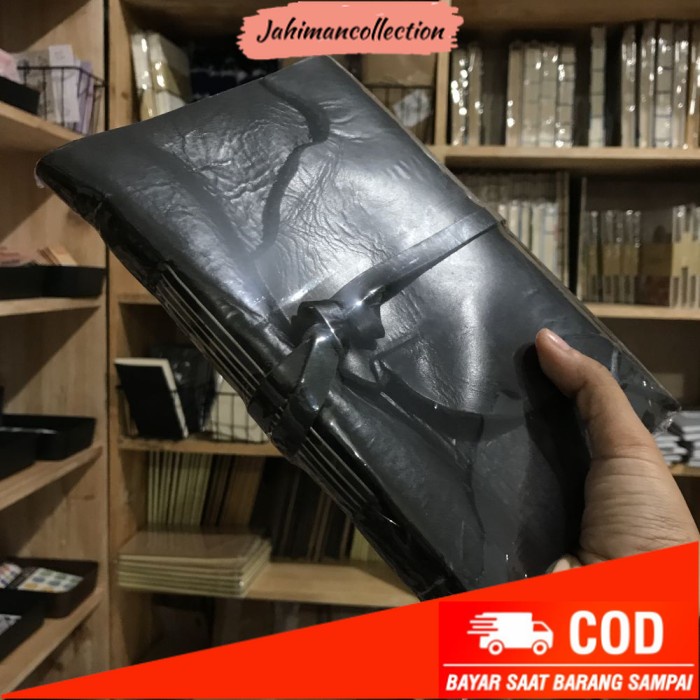 

✨ BISA COD ✨ SPEAKLESS Leather Cover Watercolor Notebook A6/A5 - Sketchbook Kertas - A5, Black