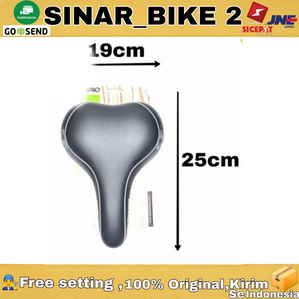 Sadel Velo Plush Gel Suspensi Super Empuk Saddle Sepeda Lipat MTB