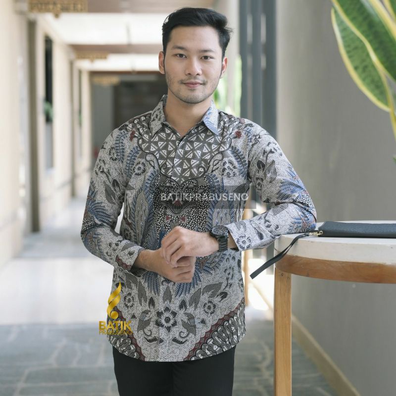 BATIK PRINTING SLIMFIT LENGAN PANJANG MOTIF YANUAR KEMEJA BATIK ANAK MUDA BATIK KERJA BAJU DINAS PRI