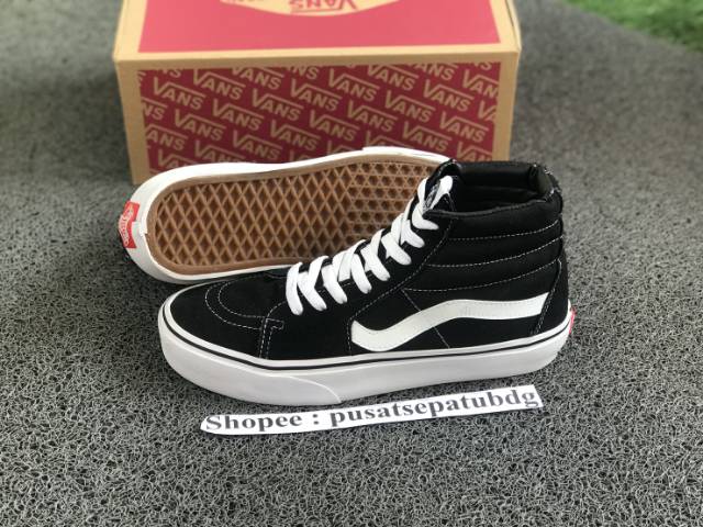 VANS SK8 HIGH BLACK WHITE WAFFLE DT