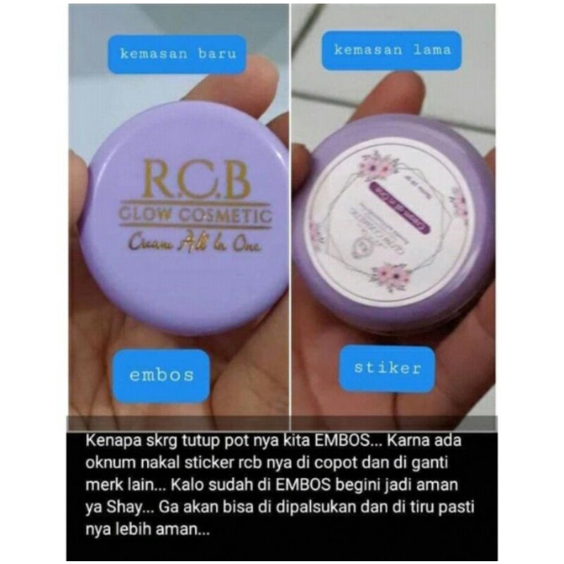 COD CREAM RCB GLOW ,TEKSTUR LEBIH LEMBUT