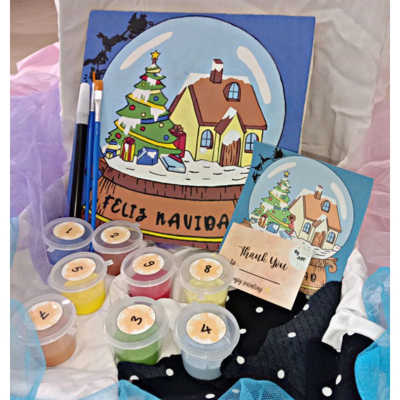 

PAINTING BY NUMBER KIT [ SNOW BALL ] ByArt_//20×20cm//8 acrylic colours//