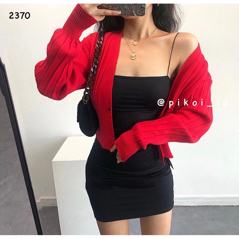 Cardigan rajut korea murah / cardigan knit merah / zara knit outer import hitam / outer rajut putih