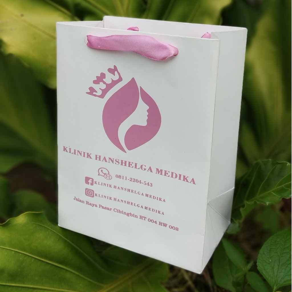 

paperbag sablon P15xL9xT20 cm , paperbag putih, tas kertas , paperbag wedding, paperbag butik