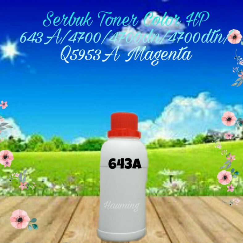 Serbuk Toner Powder Color HP 643A 4700 4700DN 4700DTN 4700N 4700PH+ Q5953A Magenta 1x Isi