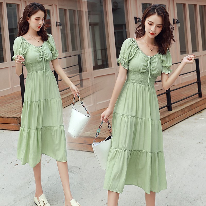 DS832 • Sabrina Plain Dress Import • Fashion Wanita