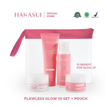 (PAKET) ^ KYRA ^ Hanasui Flawless Glow 10 Series Rangkaian Paket Skin Care Set Skincare