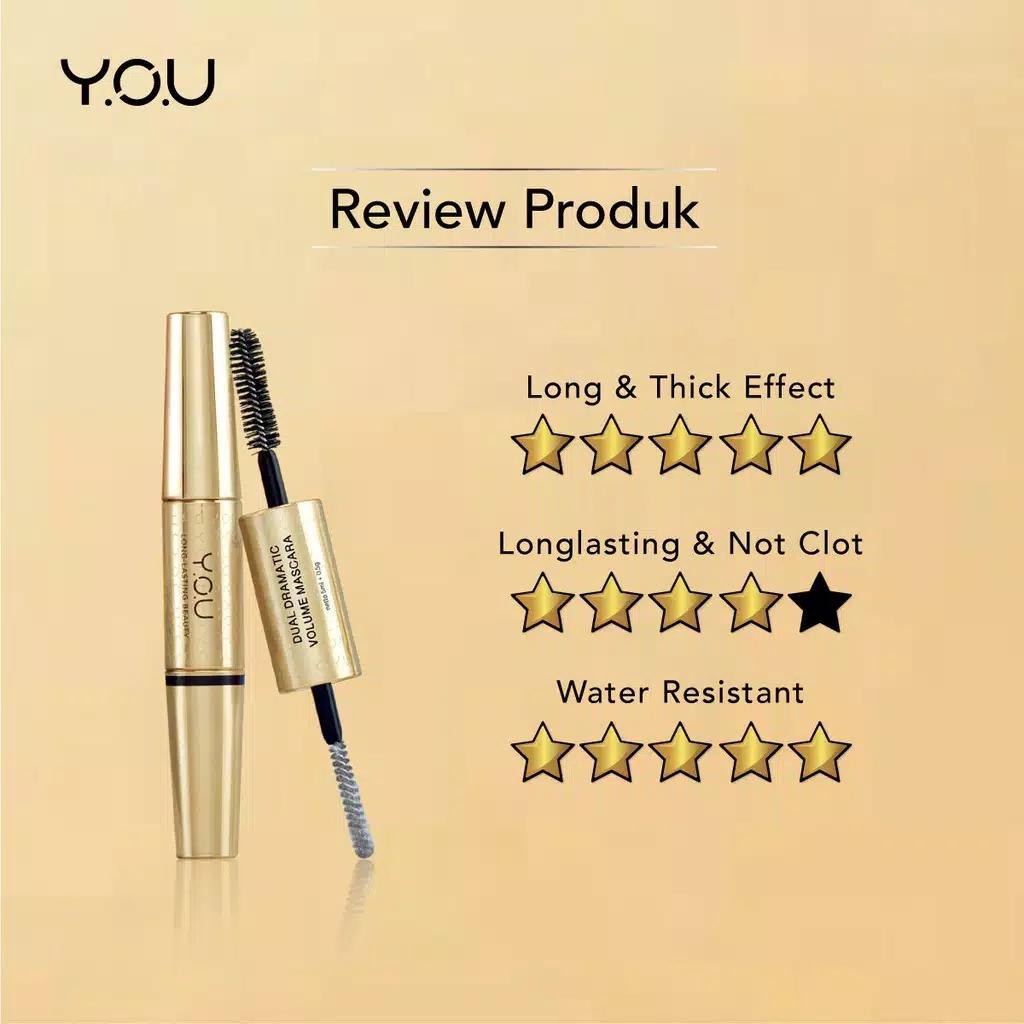 YOU The Gold One Dual Dramatic Volume Mascara Resmi Original