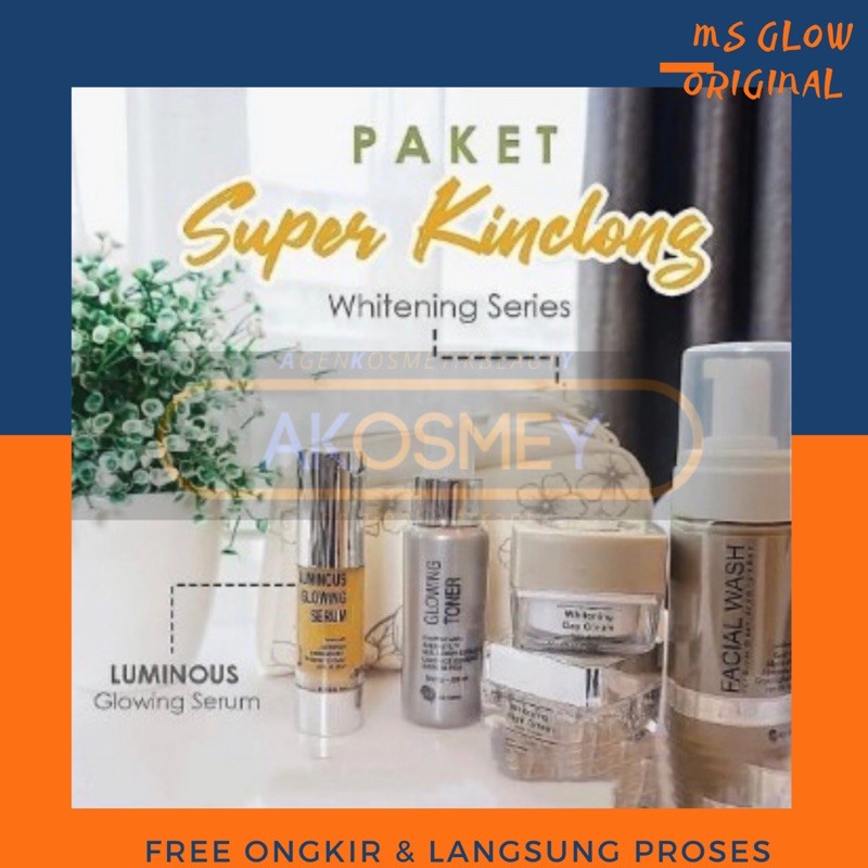 Ms Glow Paket Super kinclong whitening+Serum Luminous original bpom [ ORIGINAL 100% ]