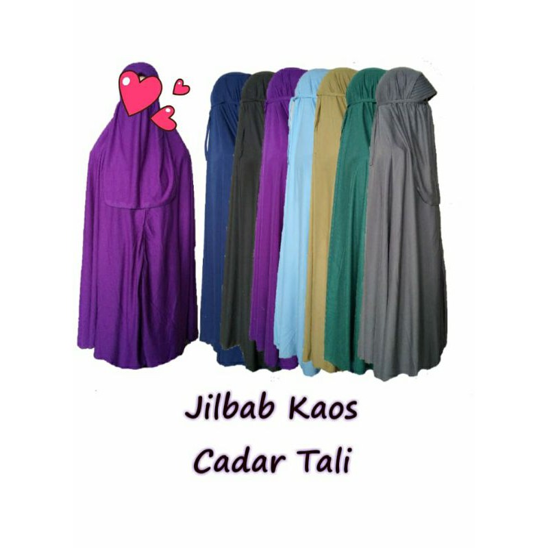 Jilbab kaos cadar tali