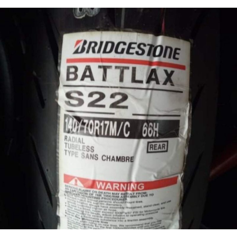ban luar battlax s22 ukuran 140/70-17 ban tubeless