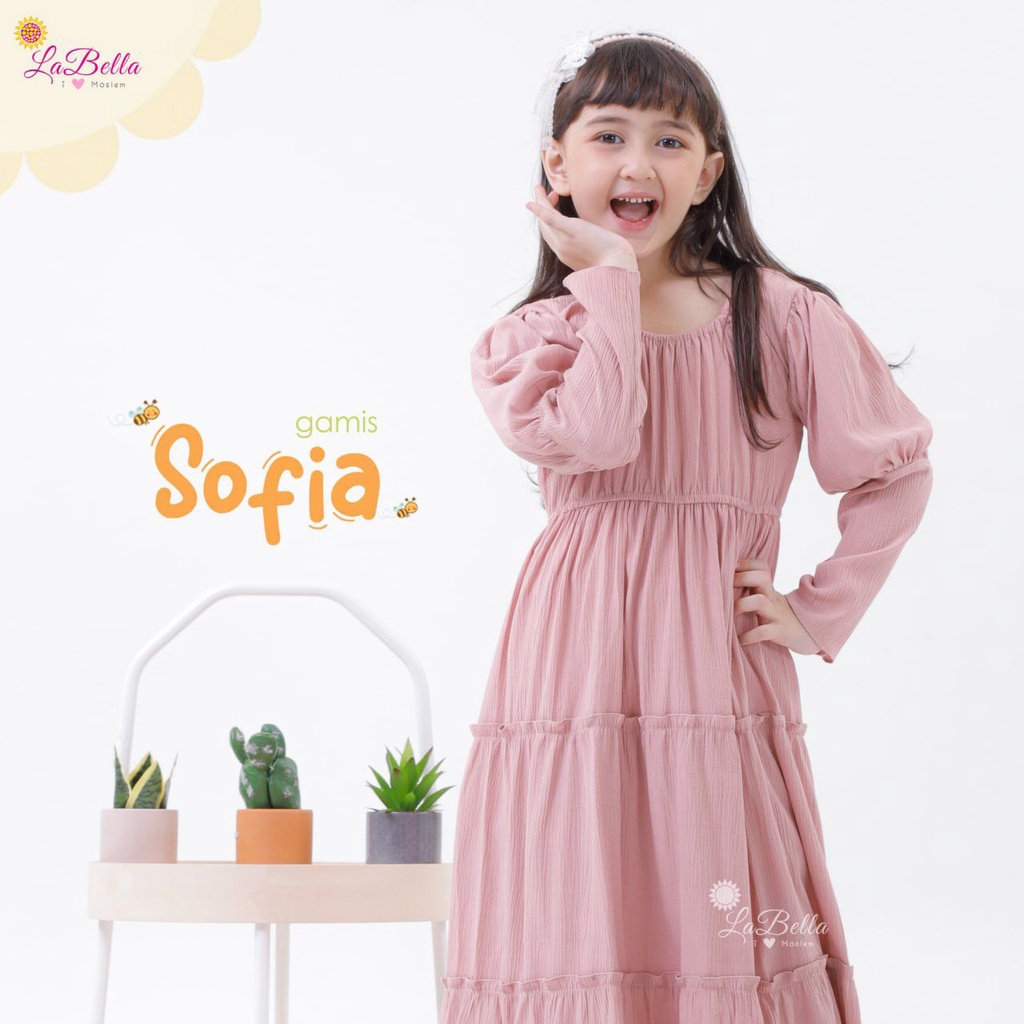 GAMIS ANAK BATITA SERIES (3- 4 TAHUN) SOFIA SET JILBAB HIJAB PLAIN POLOS CANTIK ANGGUN LABELLA LUCU 