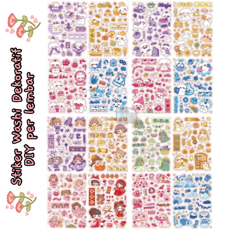

Stiker Washi Dekoratif DIY per lembar atau lembaran - Lovely Holiday
