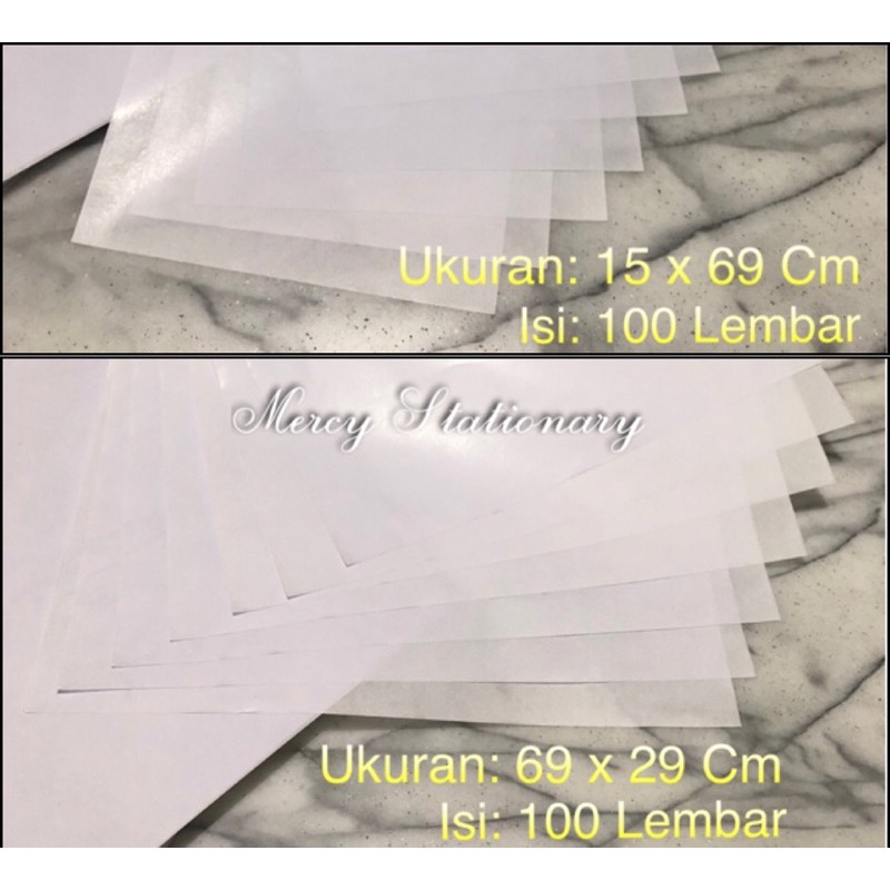 

200 Lembar - Kertas Doorslag Doslag - 1 set 2 Ukuran @ 100 Lembar Kertas bungkus Baju Bungkus Sepatu