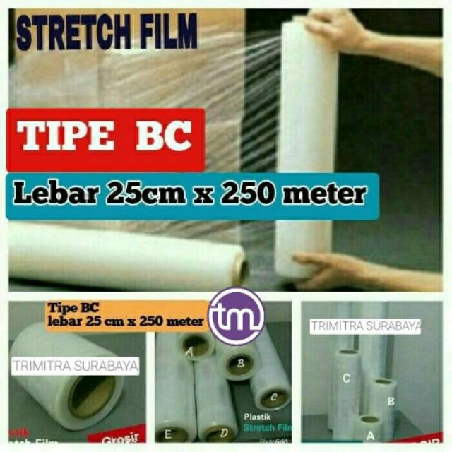 

Plastik Stretch Film Wrap / Plastik Wrapping Segel Shrink 25cm x 250m